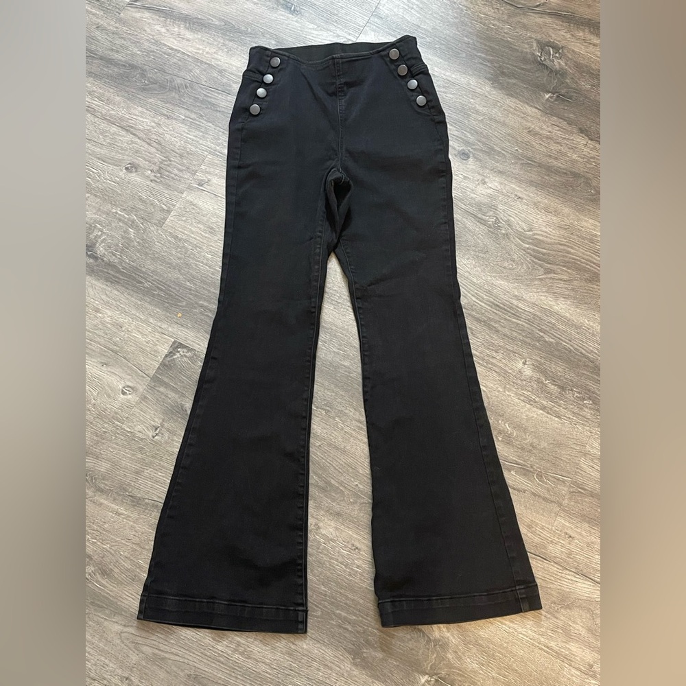 INC International Concepts Black Flare Denim Jeans size 8